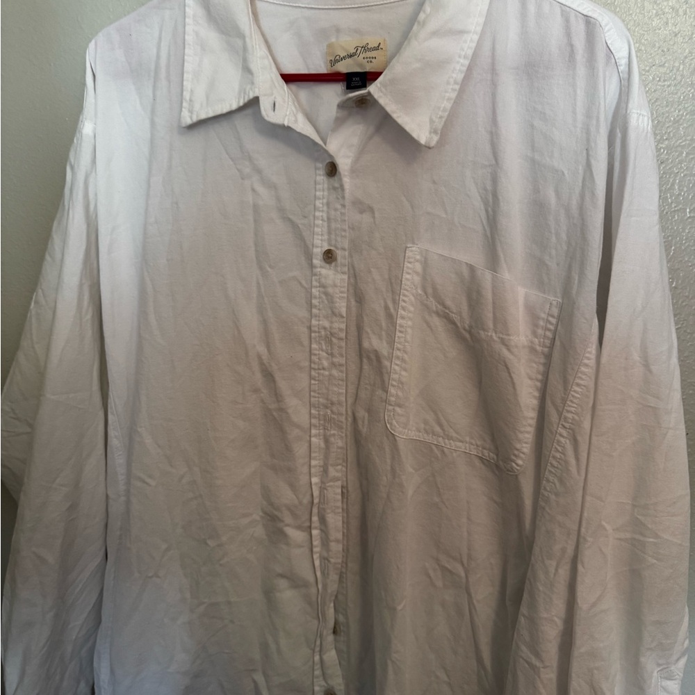 White Long Sleeve Shirt Dress - Picture 9 of 10